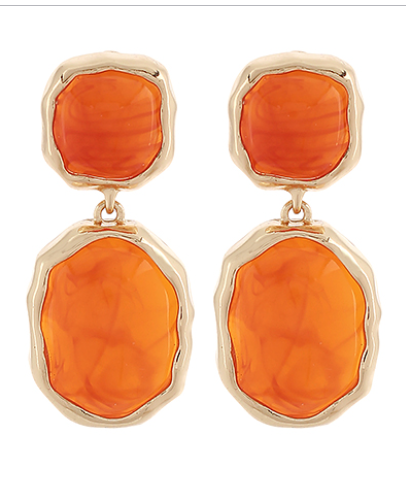 Marble Muse Oval Dangle Earrings
