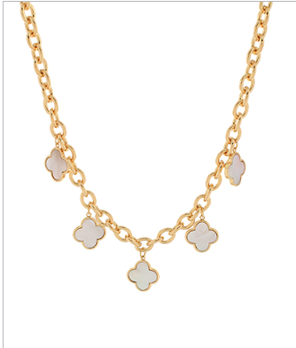 Charming Clover Necklace (Cream/Gold)