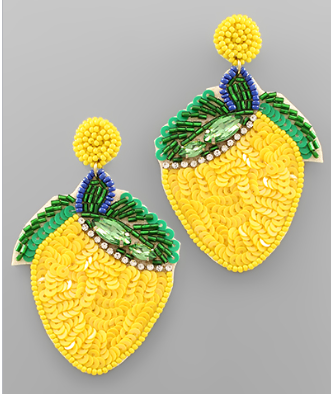 Lemon Sequin Earrings