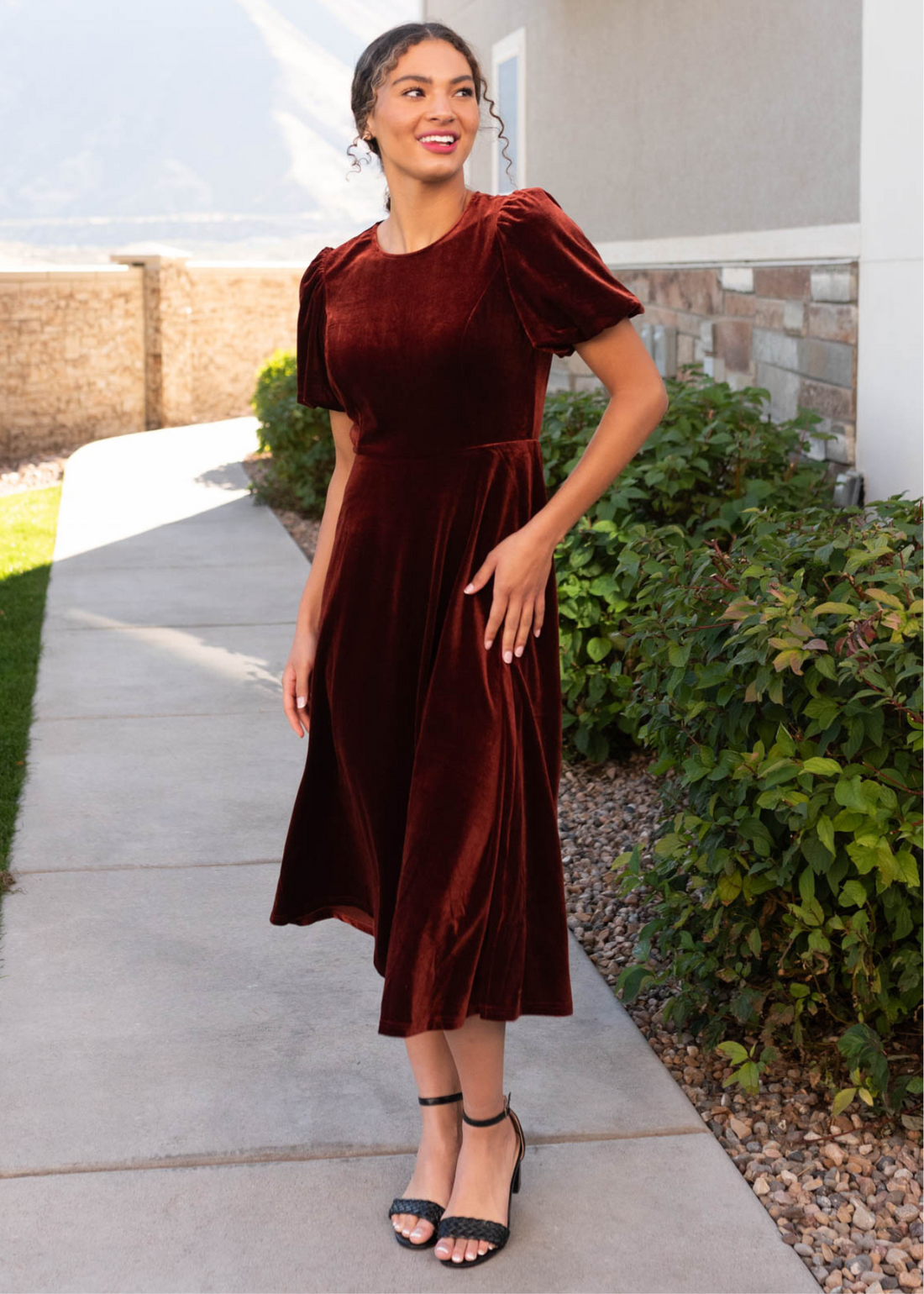 Serenity Copper Velvet Dress