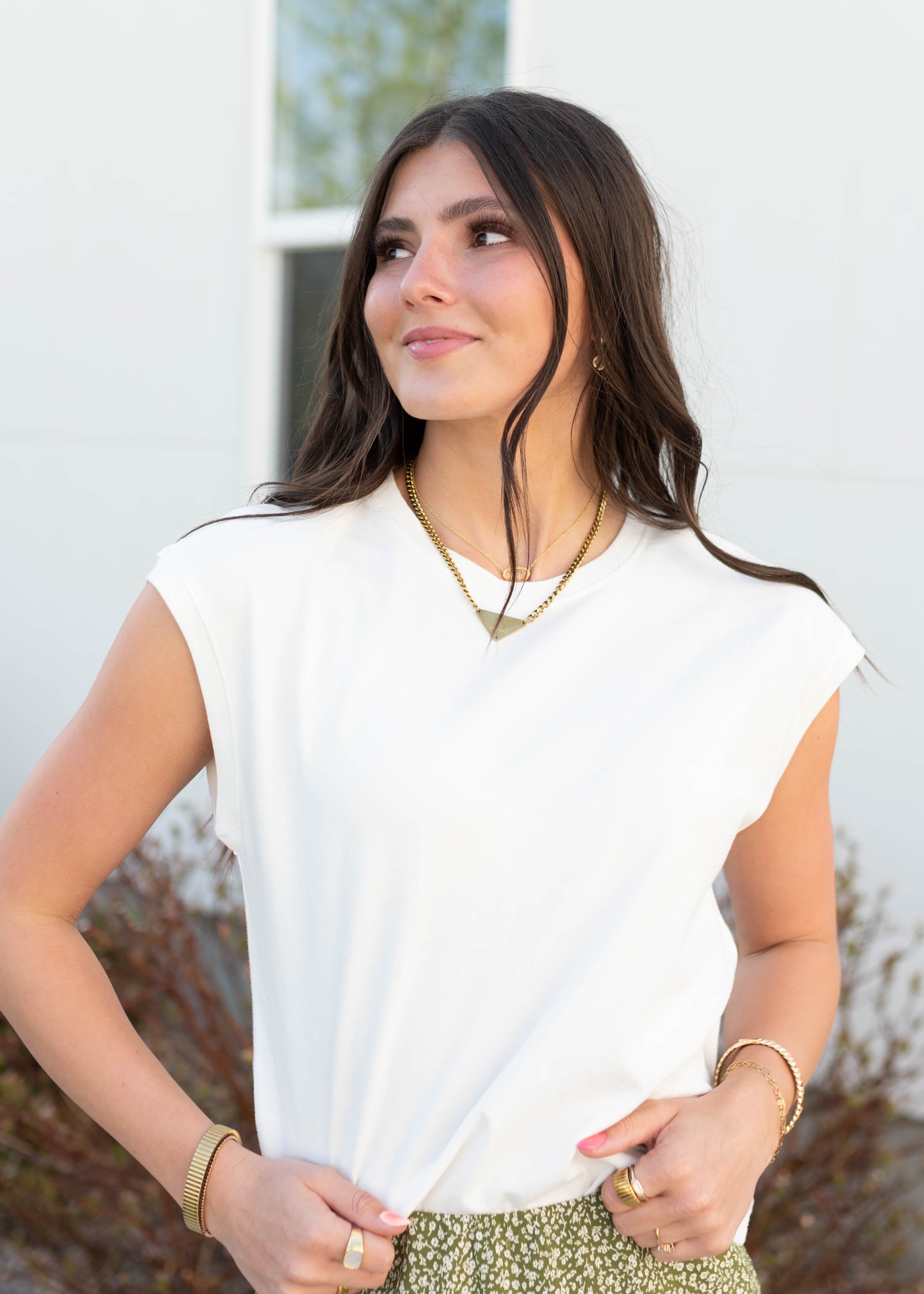 Tara White Short Sleeve Top