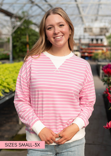 Tessa Pink Striped Pullover