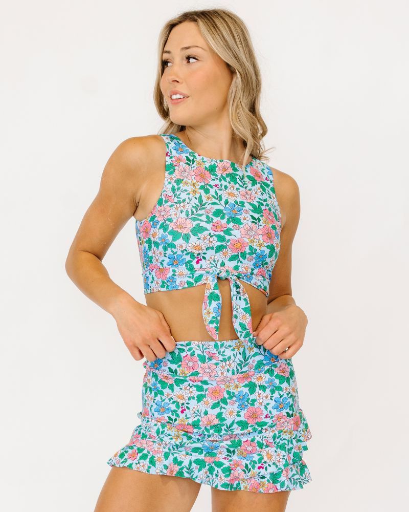 Trellis Floral Ruffle Skirt w/ Bottoms