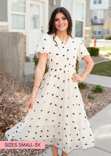 Viviana Ivory Embroidered Dress
