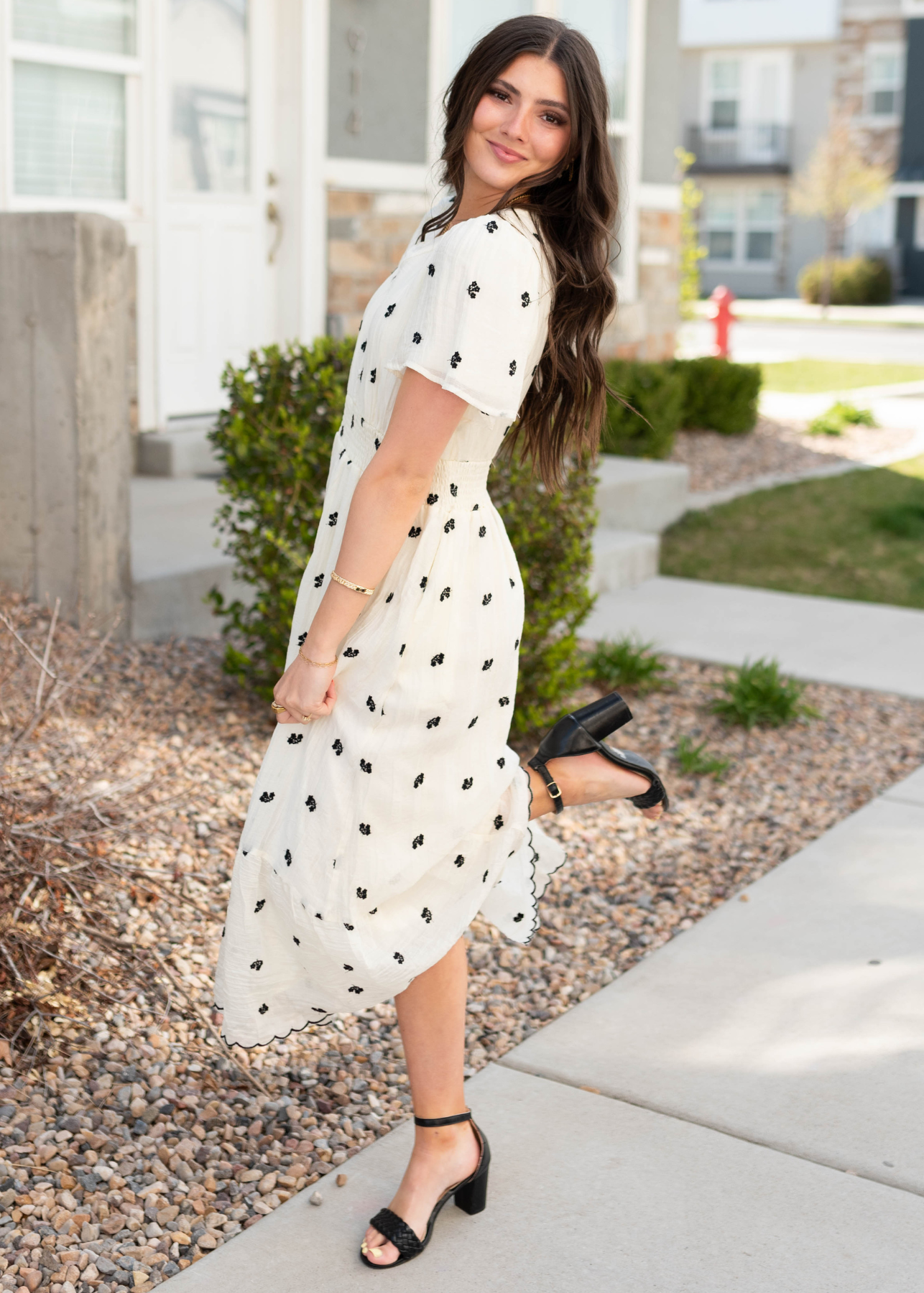 Viviana Ivory Embroidered Dress