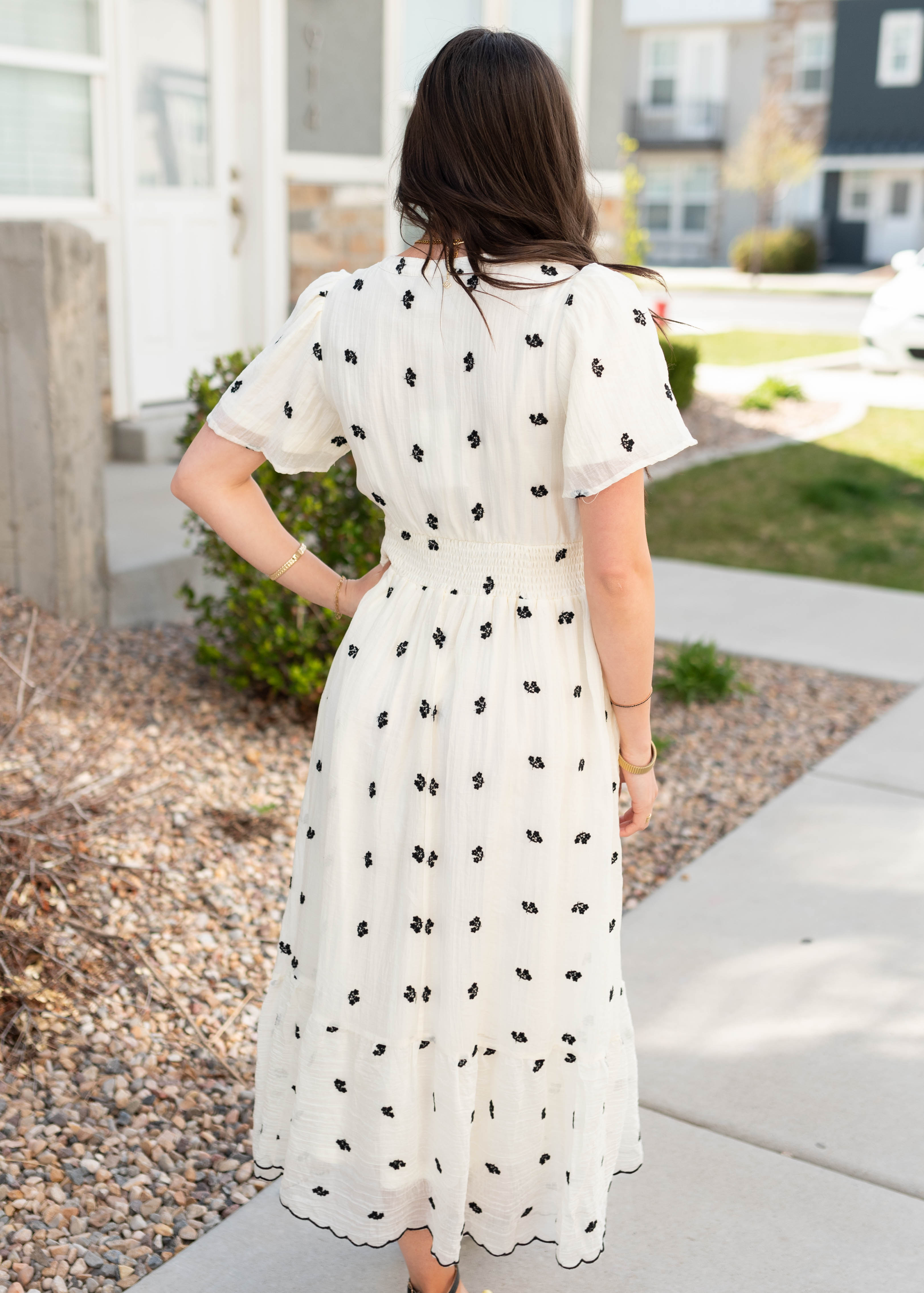 Viviana Ivory Embroidered Dress
