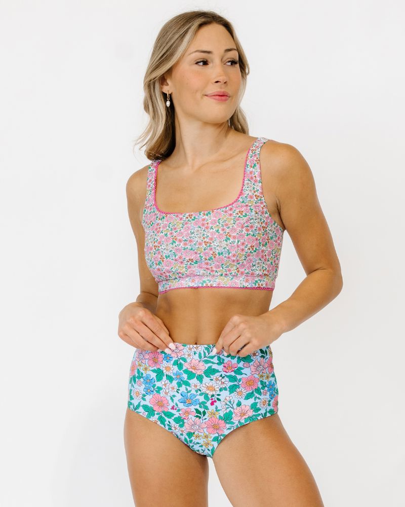 Whimsy Floral / Trellis Floral Reversible Ultra High-Waist Bottom