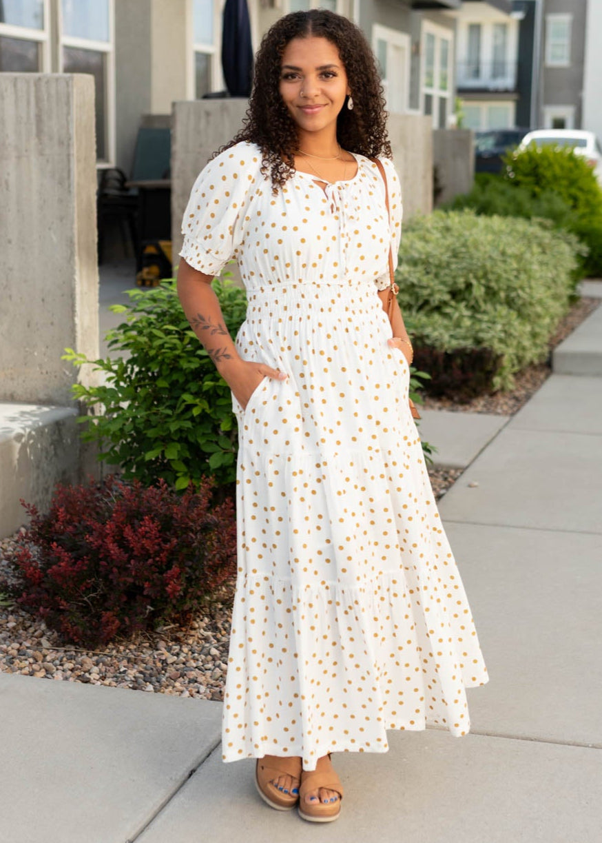 Wren White Polka Dot Dress