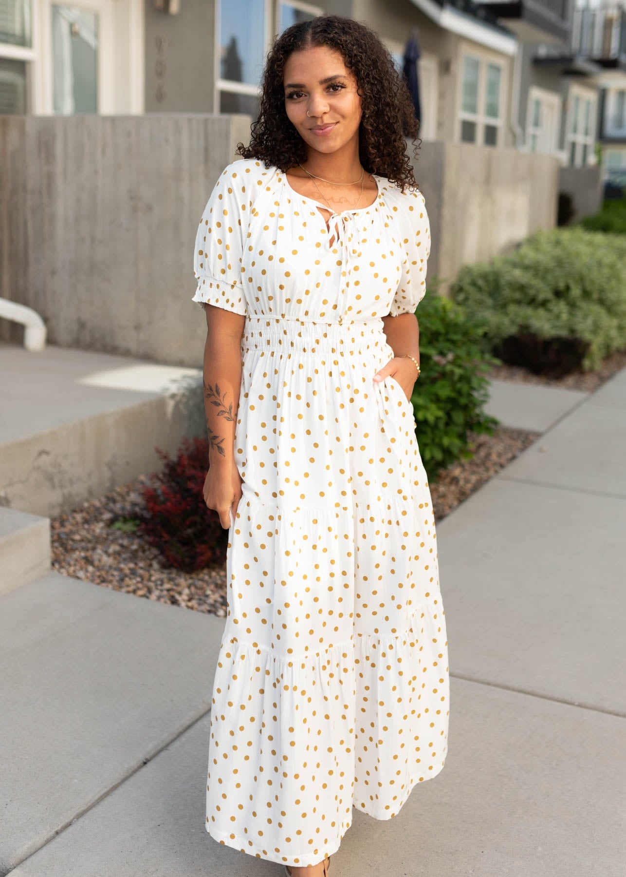 Wren White Polka Dot Dress