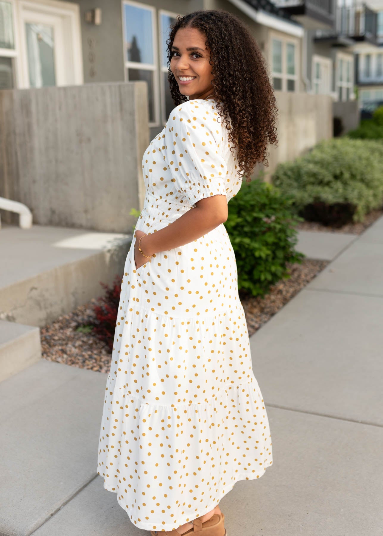 Wren White Polka Dot Dress