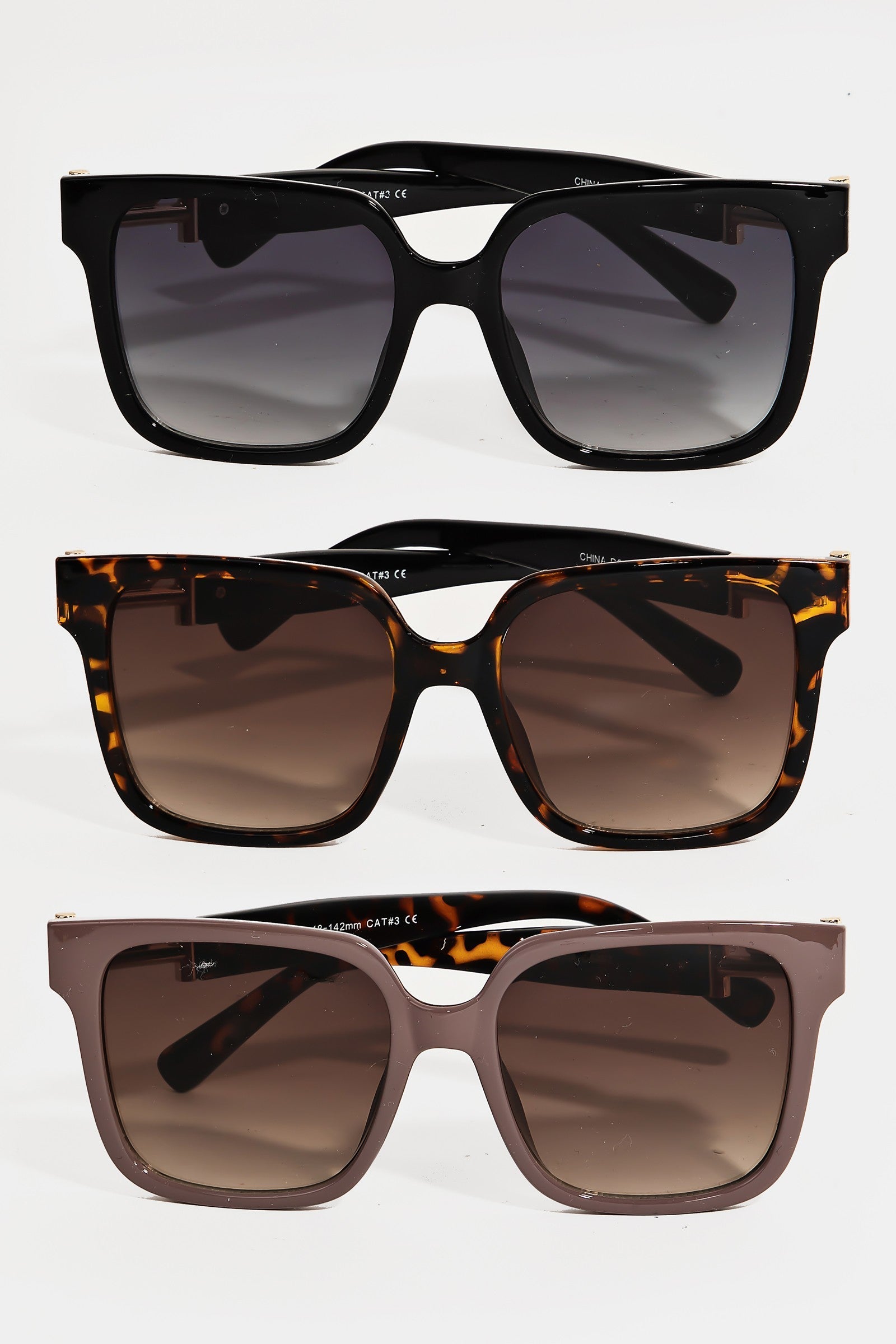 Metallic Joint Large Square Sunglasses