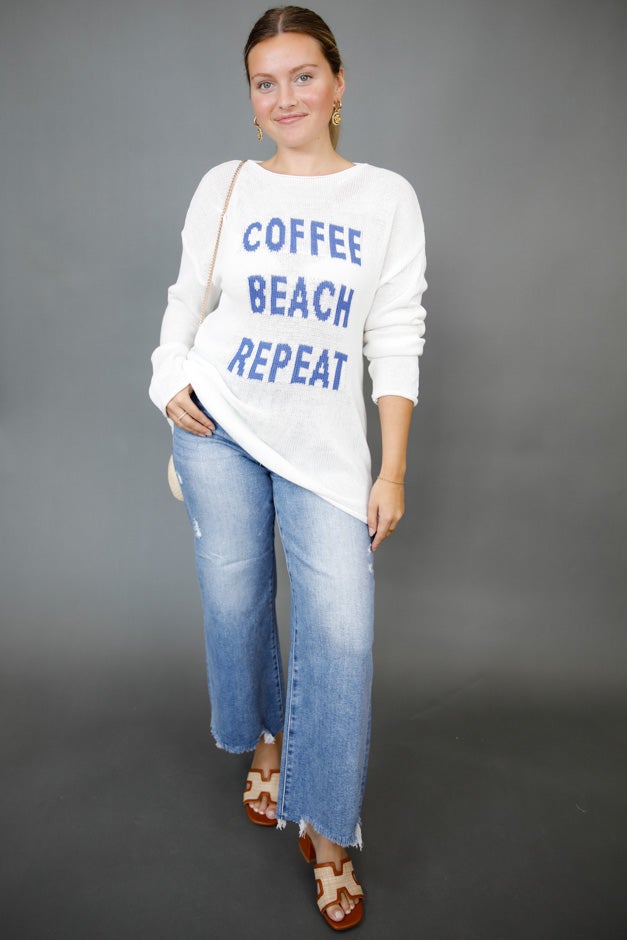 Coffee, Beach, Repeat Sweater