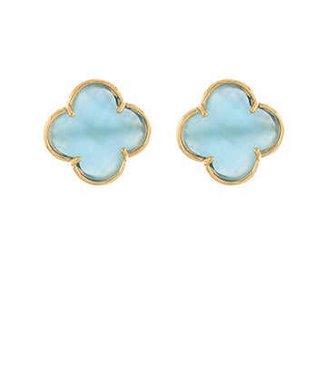 Mother of Pearl Clover Stud Earrings