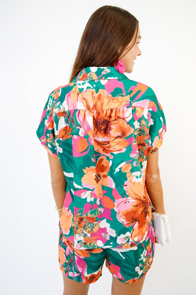 Island Bloom Button-Up Blouse *Final Sale*