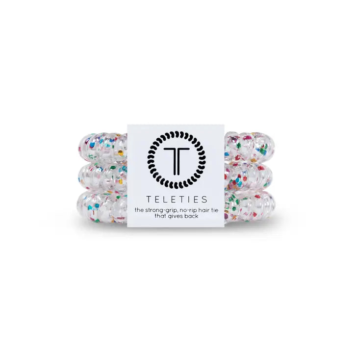 TELETIES Small Hair Ties - No-Rip, Strong Grip Hair Accessories (3-Pack)