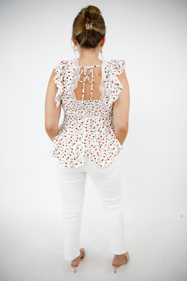 Ros¨¦ All Day Peplum Top *Final Sale*