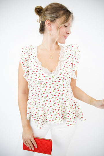 Ros¨¦ All Day Peplum Top *Final Sale*