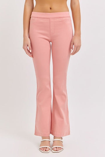Cello Mid Rise Flare Jeggings (30¡± Inseam) - Coral Peach