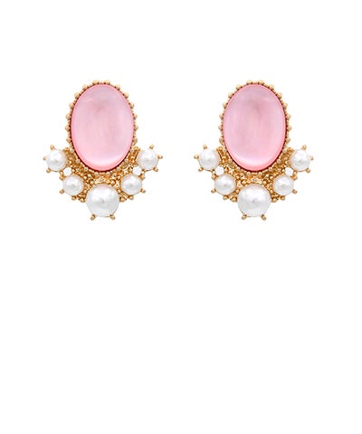 Luxe Pearl & Gemstone Stud Earrings