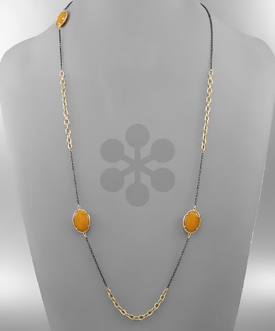 Dainty Gold & Stone Accent Necklace