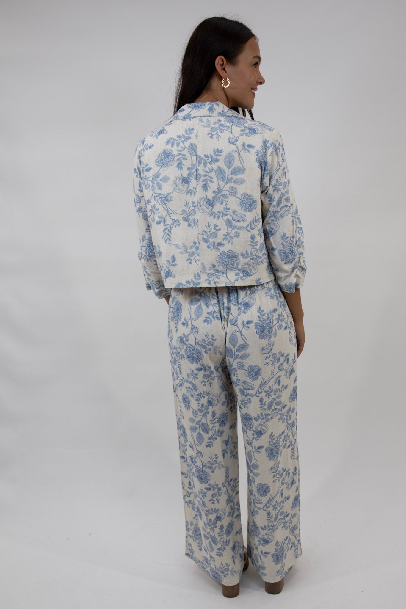 Bluebell Linen Crop Blazer