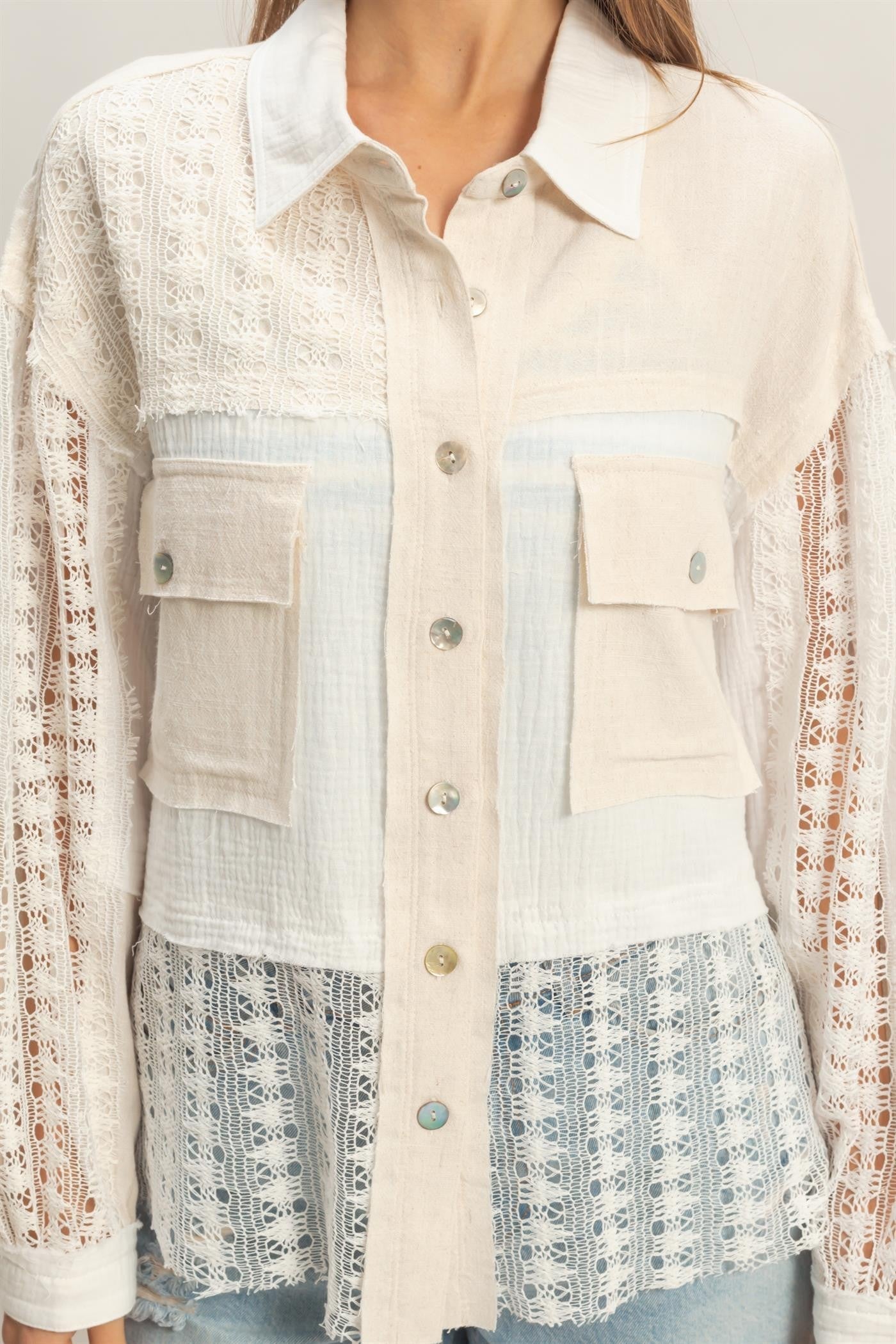 Heirloom Lace Button Up Top