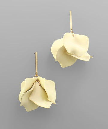 Matte Floral Petal Drop Earrings
