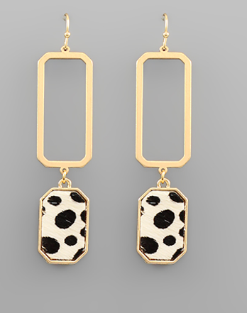 Bold Cow Print Statement Earrings